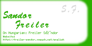 sandor freiler business card